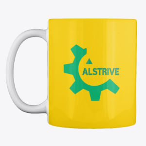Белая/Желтая кружка на заказ с логотипом ALStrive