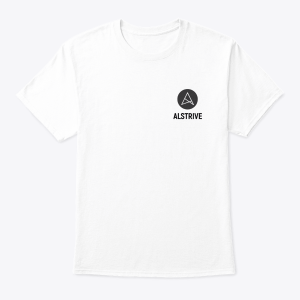 Белая футболка с логотипом ALSTRIVE